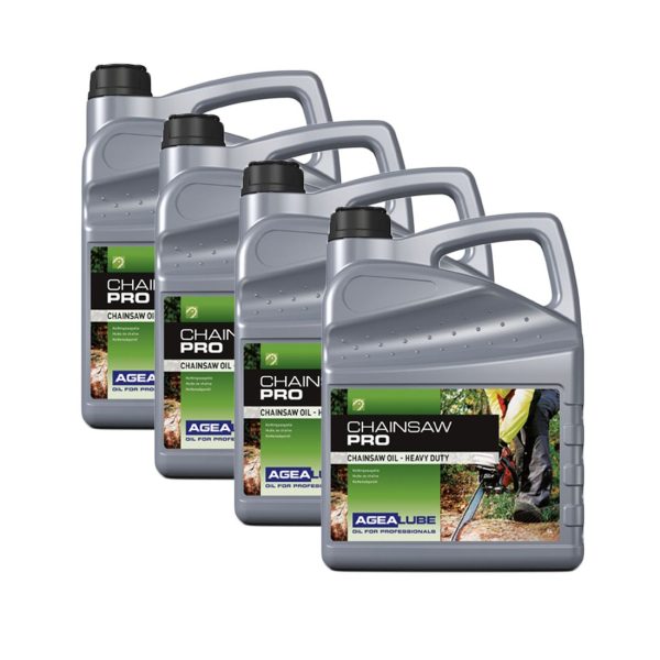 Voordeelpakket 4x Agealube Chainsaw Pro kettingzaagolie 5 liter