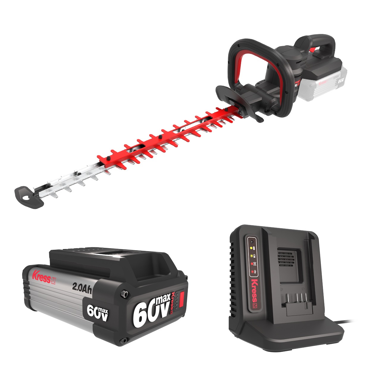 Startset KRESS KG262.9 60V accu heggenschaar 63cm zwaard