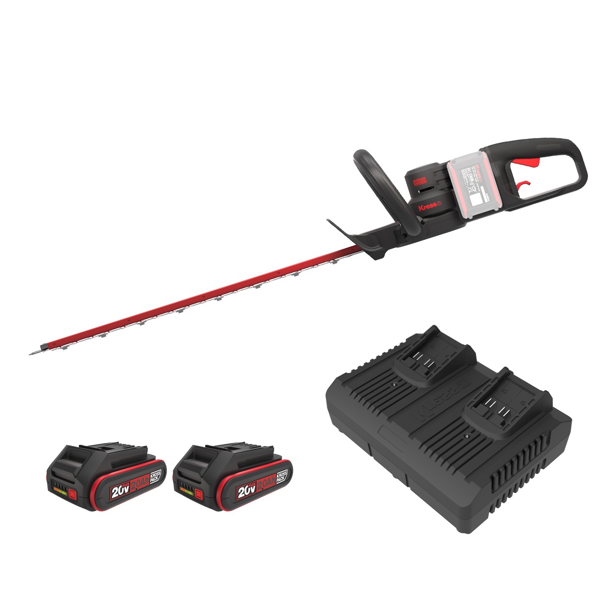 Startset KRESS KG285.9 40V accu heggenschaar 61cm zwaardlengte (2x gratis accu cadeau)