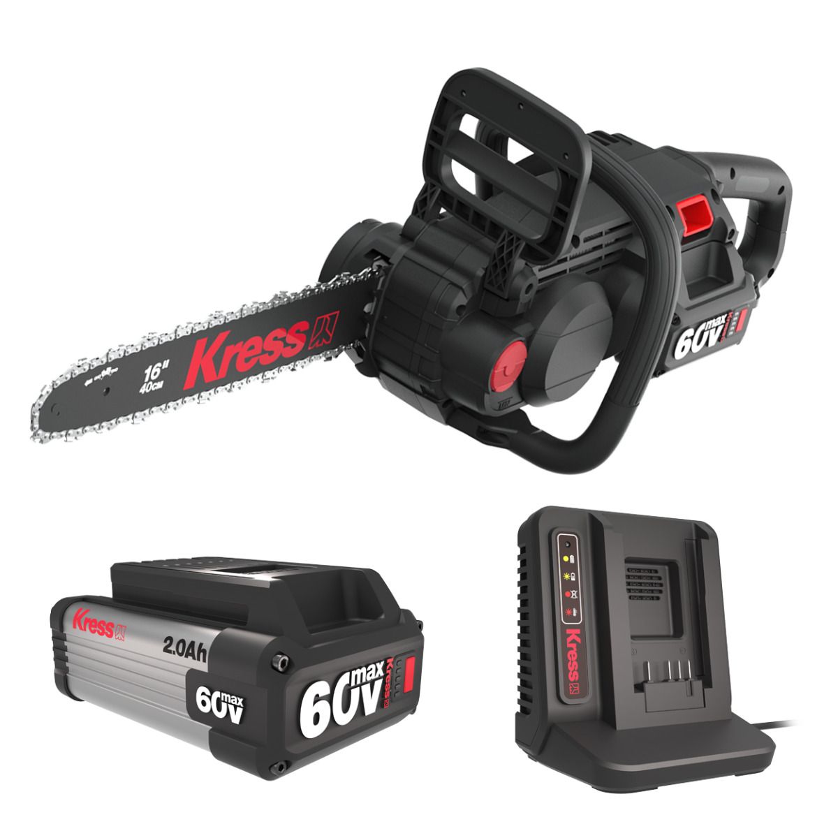 Startset KRESS KG367E.9 60V accu kettingzaag 35cm zaagblad