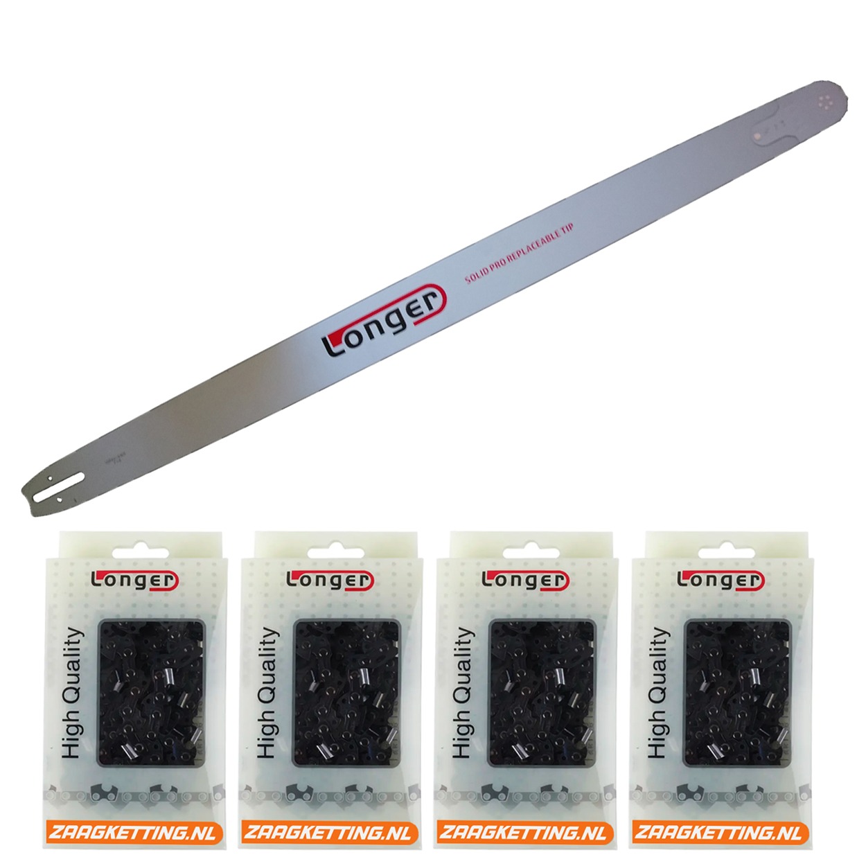 Voordeelbundel bestaande uit een 107cm SHV42-58ER zaagblad en 4 haakse zaagkettingen C3SFT-135DL