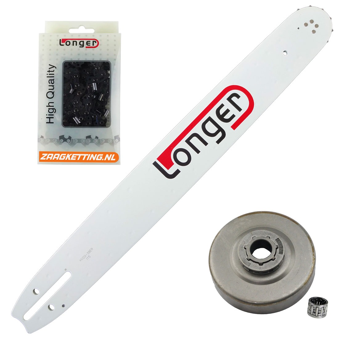 Onderhoudsbundel met 43cm zaaglengte passend voor Husqvarna 362 / 365 / 371 / 372XP / 385XP (3/8″ 1,5mm)