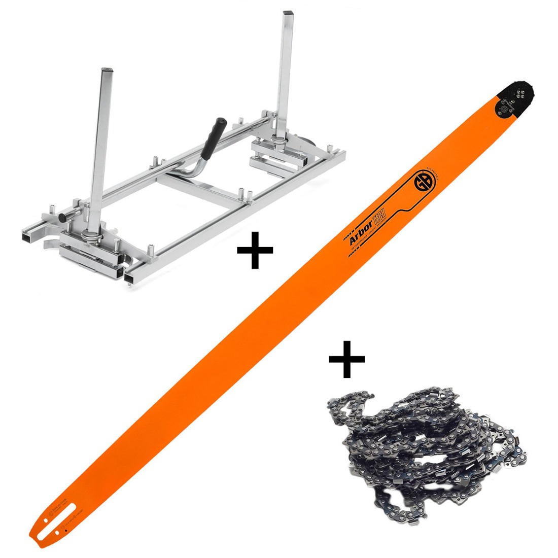 Startset 36'' Chainsaw Mill met 76cm GB Titanium ArborTech massief zaagblad met wisselbaar neuswiel tbv Stihl (3/8"LP)